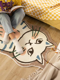 Gaeaspace  -  Irregular Cartoon Living Room Decoration Carpets Cute Cat Girl Bedroom Bedside Carpet Plush Cloakroom Rug Soft Coffee Table Rugs