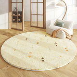 Gaeaspace  -  Cream Style Bedroom Decor Round Carpet Fluffy Soft Carpets for Living Room Minimalist Bedside Thickened Rug Home Plush Floor Mat