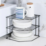 Gaeaspace  -  Kitchen Storage Corner Shelf Seasoning Pot Bowl Dish Glasses Countertop Organizer Rack 3 Tier Removable Cosmetic Makeup Holder