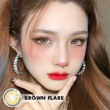 Gaeaspace  -  1Pair Green Brown Flare Color Contact Lenses For Eyes Fashion Eyes Makeup Lens Natural Cosmetic Contact Lens Yearly