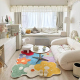 Gaeaspace  -  Living Room Bedroom Home Carpet Large Area Colorful Flower Thickened Decoration Rug коврик Kidsroom Maison Tapis 양탄자 Pink Decor