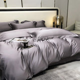 Gaeaspace  -  Pure Egyptian Cotton Bedding Sets Bed Linens Solid Color Sheet Pillowcase Duvet Cover Queen King