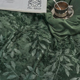 Gaeaspace  -  Velvet Fleece Bedding Set, Vintage Leaf Bedding Set, Warm, Single, Double, Queen, King, Duvet Cover, Bed Sheet, Pillowcases