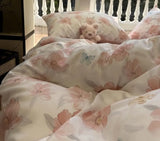 Gaeaspace  -  Romantic sweet pastoral floral butterfly bedding set girl,full queen king modern home textile bed sheet pillow case duvet cover