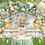 Gaeaspace  -  Jungle Animals Birthday Party Decoration Backdrop Tablecloth Balloons Wild One Baby Shower Woodland Safari Bithday Party Favor