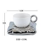 Gaeaspace  - Creative Ceramic Coffee Cup Saucer Pillow Bag Breakfast Fruit Dessert Plate Oatmeal Milk Mug European Afternoon Tea Tea Cup Gift