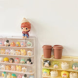 Gaeaspace  -  Wall-Mounted New Pop Bean Storage Box Mini Dolls Cute Anime Figure Kawaii Desktop Ornaments Display Rack Blind Box Display Case