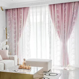 Gaeaspace  -  French Cream Lace Curtains Bedroom Blackout Balcony Shade Curtain Luxury Curtains for Living Room Girl Ins Wind Room Decoration