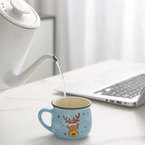 Gaeaspace  -  150ML Ceramic Christmas Cup Cartoon Santa Style Cute Elk Mousse Cup Breakfast Water Drinking Tools Coffee Milk Mug for Household