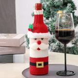 Gaeaspace  -  Christmas Santa Knitted Wine Bottle Case Elk Snowman Red Wine Champagne Bottle Cloth Merry Christmas Decor Happy New Year