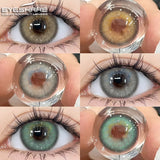 Gaeaspace  -  1Pair New Colored Contact Lenses for Eyes Brown Lenses Green Eye Lenses Gray Pupils Yearly Cosmetic Eye Contact Lens