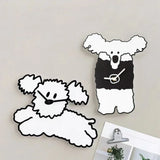 Gaeaspace  -  Acrylic Running Dog Wall Clock Cartoon Fashion Cute Puppy Animal Watches for Modern Home Decoration Living Room Clock Kids Gift