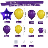 Gaeaspace  -  113 Pcs Balloon Garland Kit, with Two 18inch Purple Star Foil Balloon, for Basketball Sport Theme