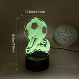 Gaeaspace  -  1pc Football  3D Night Light, 3D Optical Illusion Lamp With Touch, 7-Color Changing Ambient Light For Bedroom