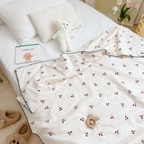 Gaeaspace  -  High End Cherry Summer Cooling Blanket 100% Cotton Skin Friendly Breathable Summer Quilt Washable Queen Quilt for Child Adults