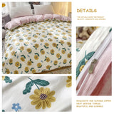 Gaeaspace  -  Duvet Cover Set with Daisy Pattern, 100% Cotton, Super Soft, Skin Friendly,Single, Double Bed,Customizable Size, 133x72