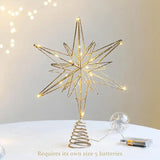 Gaeaspace  -  12.6 Inch Creative LED Lights Glitter Christmas Tree Decoration Christmas Tree Topper Christmas Tree Star Light Up party Props