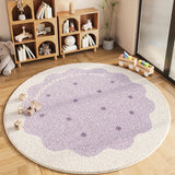 Gaeaspace  -  Cute Cartoon Carpets for Living Room Cream Style Bedroom Decor Round Carpet Fluffy Soft bedside Rug Home Plush thicken Floor Mat