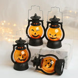 Gaeaspace  -  Halloween Pumpkin LED Lamp Portable Handheld Small Oil Lamp Halloween Party  retro Home Decoration Horror Props