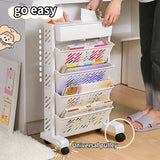 Gaeasapce  -  Movable Multi-layer Bookshelf Office Books Document Data Magazine Storage Rack Household Kitchen Cart Rack Clutter Organizer