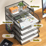 Gaeaspace  -  Metal Desktop File Shelf Organization Storage Multi-level Office Document Organizer Gadgets for Home Document Box Data Storage