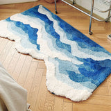 Gaeaspace  -  Special-Shaped Ins Style Wave Pattern Bedroom Bed flocking Foot Mat Living Room Sofa Carpet Thickened Absorbent Non-slip Mat