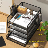 Gaeaspace  -  Desktop Organizer Stackable File Rack Simple Papers Rack File Organizer A4 File Storage Tray INS Style Laminated Magazine