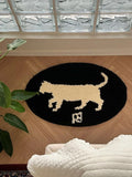 Gaeaspace  -  Cute Cat Pattern OvalSoft Tufting Wool Carpet Rugs Non-Slip Abosrbent Bathroom Floor Mat Bedroom Toilet Door Carpet