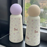 Gaeaspace  -  Kawaii Water Bottle Stainless Steel Thermos Tumbler For Drink Coffee Water Tea Cute Travel Insulated Flask Thermal Bottle 350ml