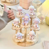 Gaeaspace  -  Wooden Display Riser Stand Organizer Shelf Stand for Figures Pop Mart Figure Display Cabinet Cute Dolls Storage Rack Decoration