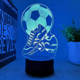 Gaeaspace  -  1pc Football  3D Night Light, 3D Optical Illusion Lamp With Touch, 7-Color Changing Ambient Light For Bedroom