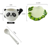 Gaeaspace  -  Creative Bamboo Panda Ceramic Teacup Cartoon Cute Bear Coffee Cup Couple Gift Dessert Milk Mug Home Water Mug Home Decoration