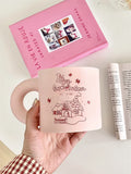 Gaeaspace  -  Simple Pink Snow House Matte Ceramic Cup Ins Style Korean Style Girl Heart Breakfast Coffee Milk Cute Mug Household Dessert Cup