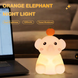 Gaeaspace  -  Children Silicone Night Light Cute Elephant Baby Dimmable Timed Sleeping Night Lamp for Bedside Bedroom Decoration Gift Birthday