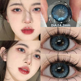 Gaeaspace  -  1 Pair/2pcs 10 Colors Contact Lenses for Eyes Fashion Pupils Myopia Eye Color Lenses Blue Green Brown Prescription Lens