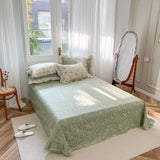 Gaeaspace  -  Small Floral Printed Lace Ruffle Bedding Set, Simple Fresh Flower Single Duvet Cover, Bed Linen Set, Pillowcases, 100% Cotton