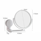 Gaeaspace  -  Wall Mounted Foldable Extending Arm Bathroom Mirror with Swivel Suction Double Sided for Cosmetic Makeup No Drill Required