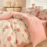 Gaeaspace  -  Comforter Set Duvet Cover French Style Wash Cotton Seersucker Summer Soft Bed Sheet Set  Bedding Set Quilt Cover