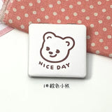 Gaeaspace  -  Cartoon Portable Double-Sided Pu Small Mirror Student Makeup Mirror Cute Little Bear Cosmetics Mirror Women Cosmetics Tools