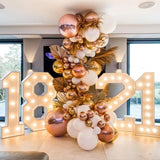 Gaeaspace  -  91.5cm Giant Figure Balloon Filling Box with Lights 1st Birthday Balloon Number 30 40 50 Balloon Frame Wedding Decor Baby Shower