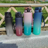 Gaeaspace  -  1 Liter Large Capacity Sports Water Bottle Leak Proof Colorful Plastic Cup Drinking Outdoor Travel Portable Gym Fitness Jugs