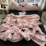 Gaeaspace  -  New Skin Friendly Summer Quilt Water Washed Cotton Bow Towel Embroidered Summer Cool Quilt Air Conditioning Quilt Machine Washed