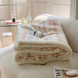 Gaeaspace  -  Multicolor Striped Cashmere Blanket, Light Luxury, Simple, Multi-function, Thickened, Home Office, Lunch Break