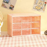 Gaeaspace  -  Desktop 9 Grid Storage Boxes Organizer Transparent Small Drawer Partitioned Student Desk Wall-mounted Sundries Storage Box Cute