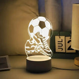 Gaeaspace  -  1pc Football  3D Night Light, 3D Optical Illusion Lamp With Touch, 7-Color Changing Ambient Light For Bedroom