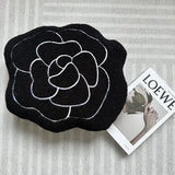 Gaeaspace  -  45cm Mountain Camellia Black and White Pillow Exquisite and Comfortable Home Decoration Cushion Birthday Gift