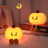 Gaeaspace  -  Cute Silicone Night Lamp Pumpkin Night Light Halloween Ghost Witch Decoration Dimmable Timer Bedside Decoration Children Gift