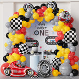 Gaeaspace  -  1Set Racing Car Theme Balloon Garland Arch Kit Tyre Helmet Foil Globos Kids 1st Birthday cars Party Decorations Boy Baby Shower