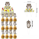 Gaeaspace  -  Otter Themed Birthday Party Decorations Cute Otter Balloons Happy Birthday Banner Cake Toppers for Children Birthday Supplies