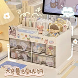 Gaeaspace  -  INS Student Stationery Cute Drawer Pen Holder  Cosmetics Storage Box  Office School Supplies Desktop Organizing Box  Organizer